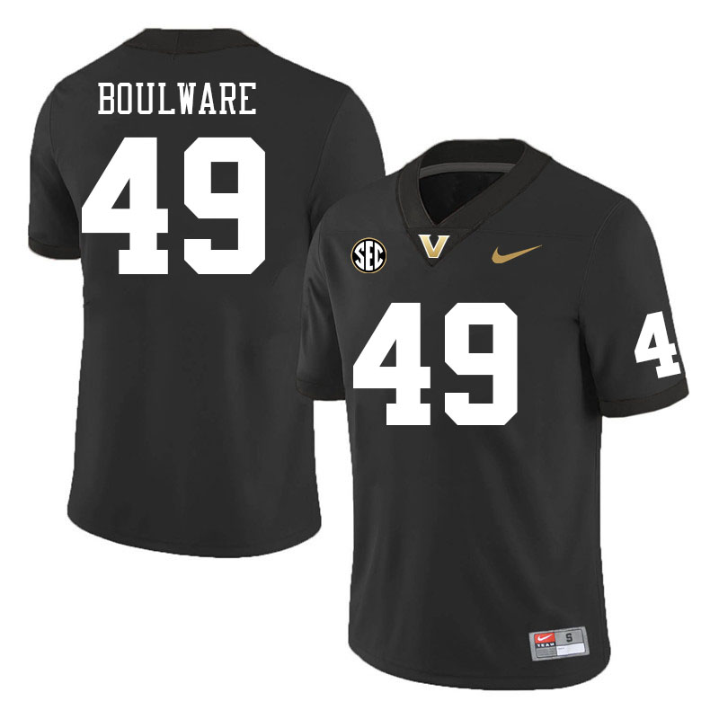 Vanderbilt Commodores #49 Simeon Boulware College Football Jerseys Stitched Sale-Black